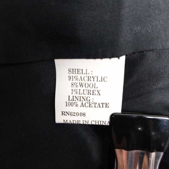 Lena Gabrielle New York Jacket Sz 6 Wool Blend Geometric Bouclé Button Front - Picture 8 of 9